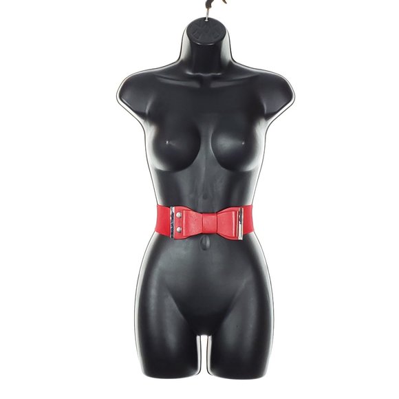 LE CHATEAU Large Bow Elastic Belt Red Size Small - Picture 2 of 6